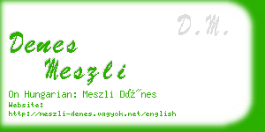 denes meszli business card